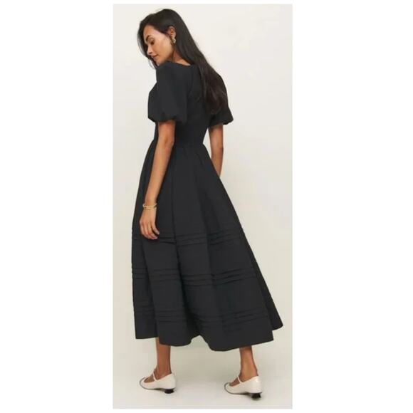 Reformation Everlyn Puff Sleeve Stretch Organic Cotton Maxi Dress Size 6 - Picture 2 of 14
